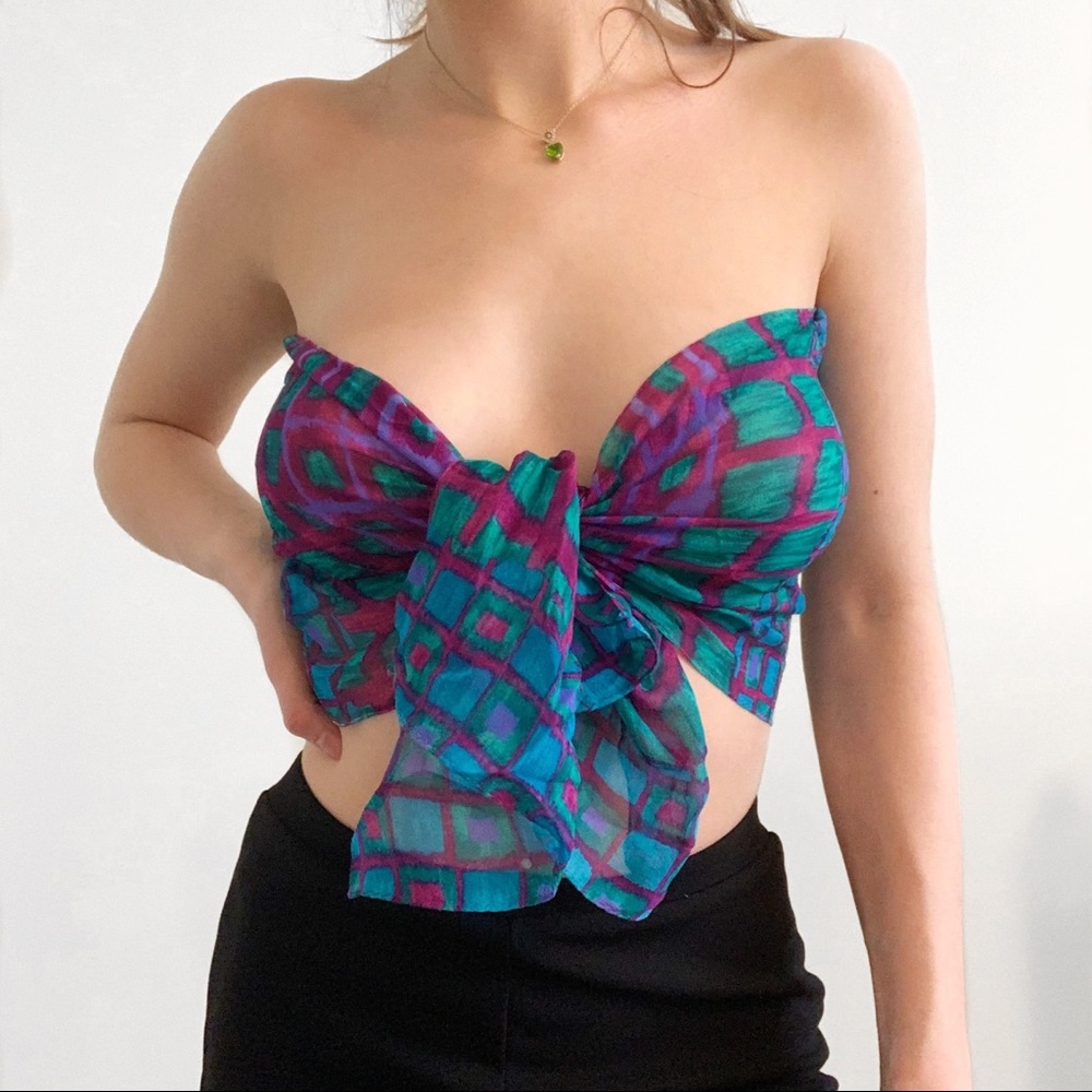 2x HP🎉🎉 Vintage Blue and Purple Scarf - Picture 2 of 5